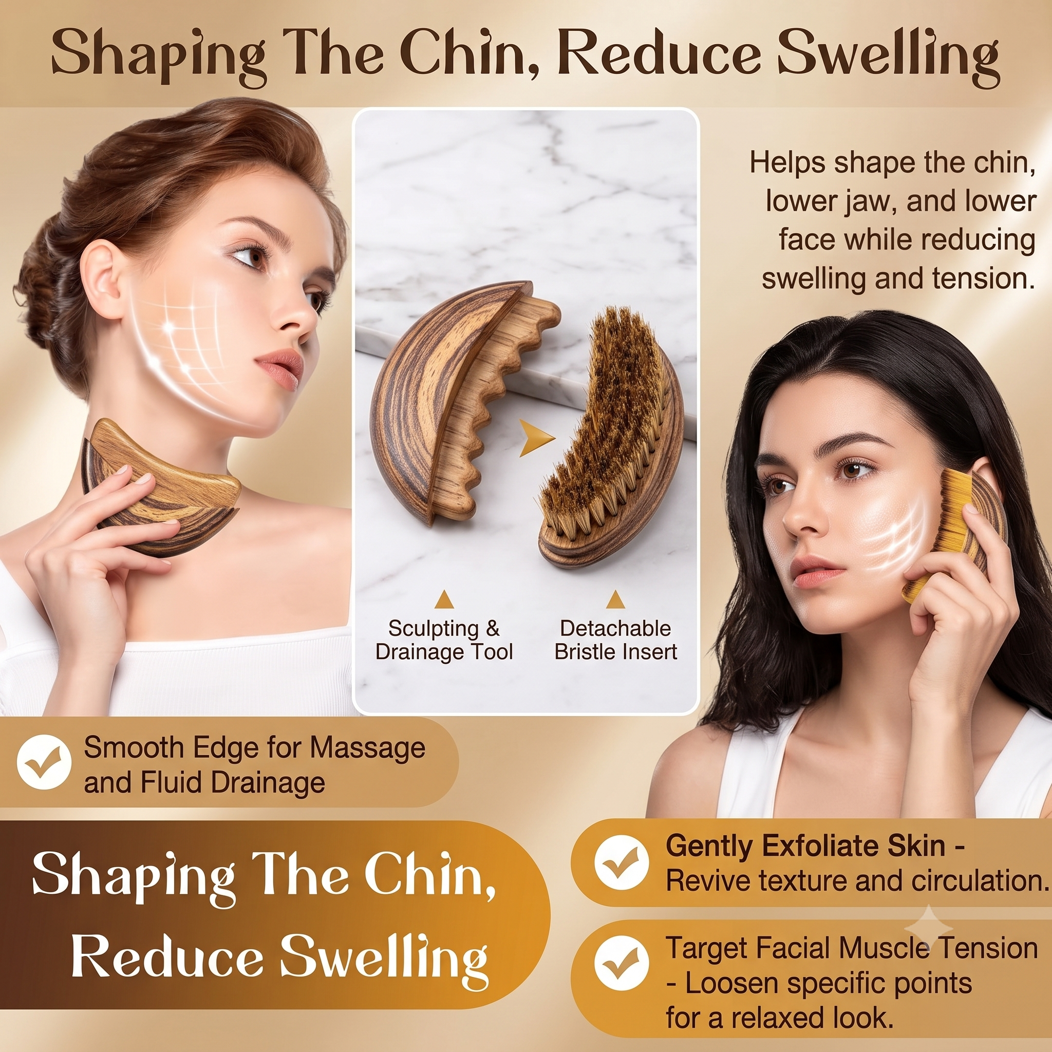 Lymphatic Contour Face Brush for Sculpting & Drainage