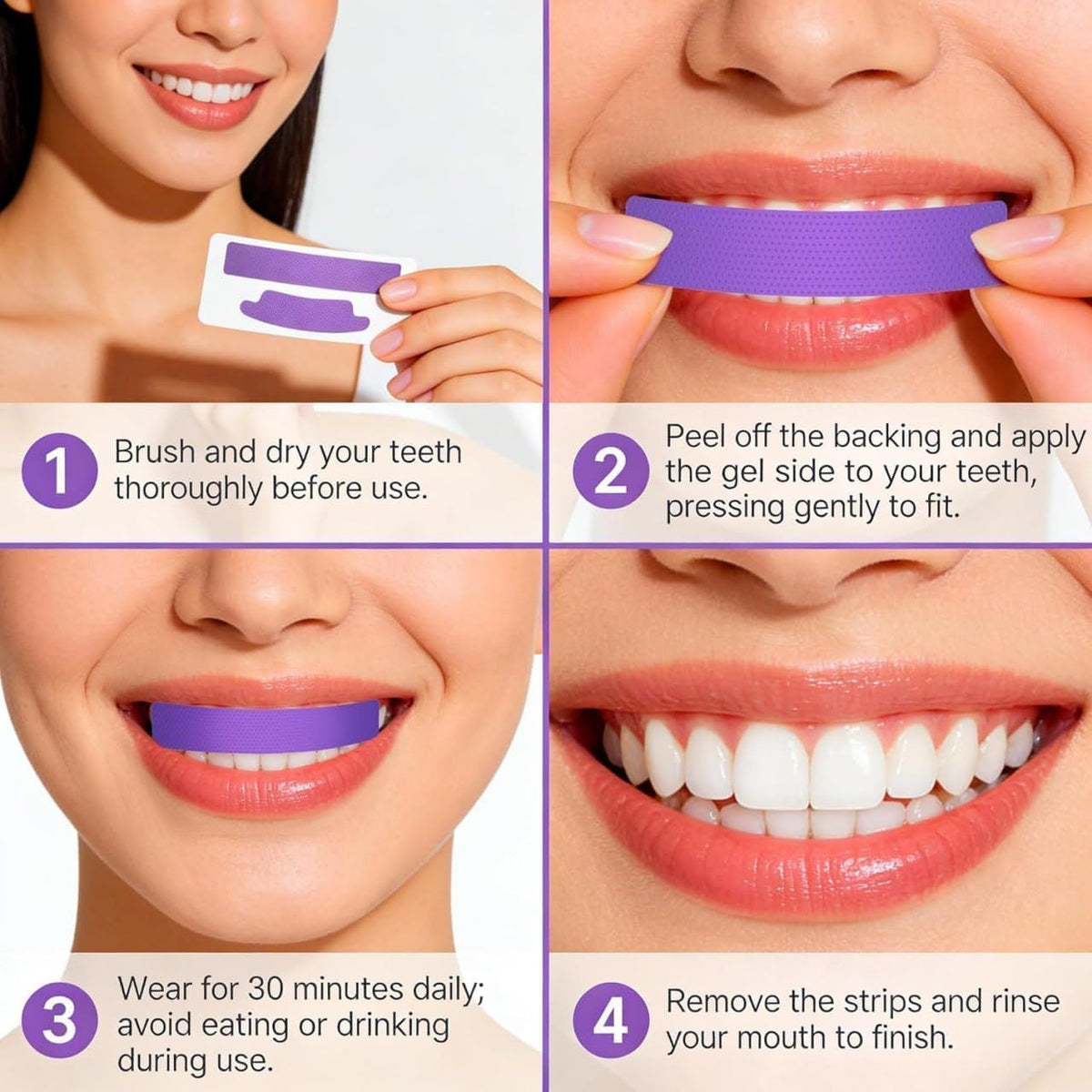 Purple Teeth Whitening Strips